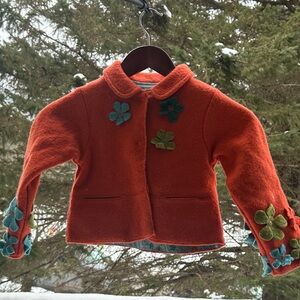 Kids Orange Floral Jacket